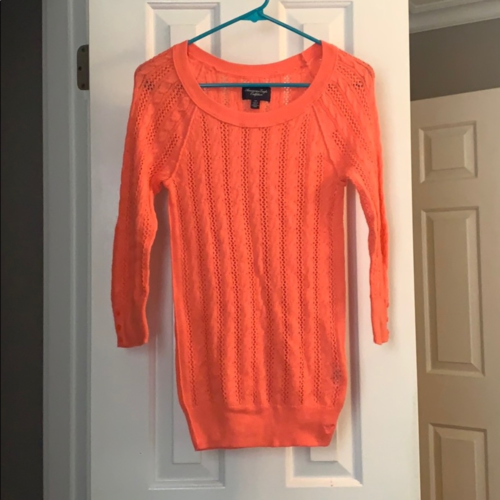 coral AE sweater